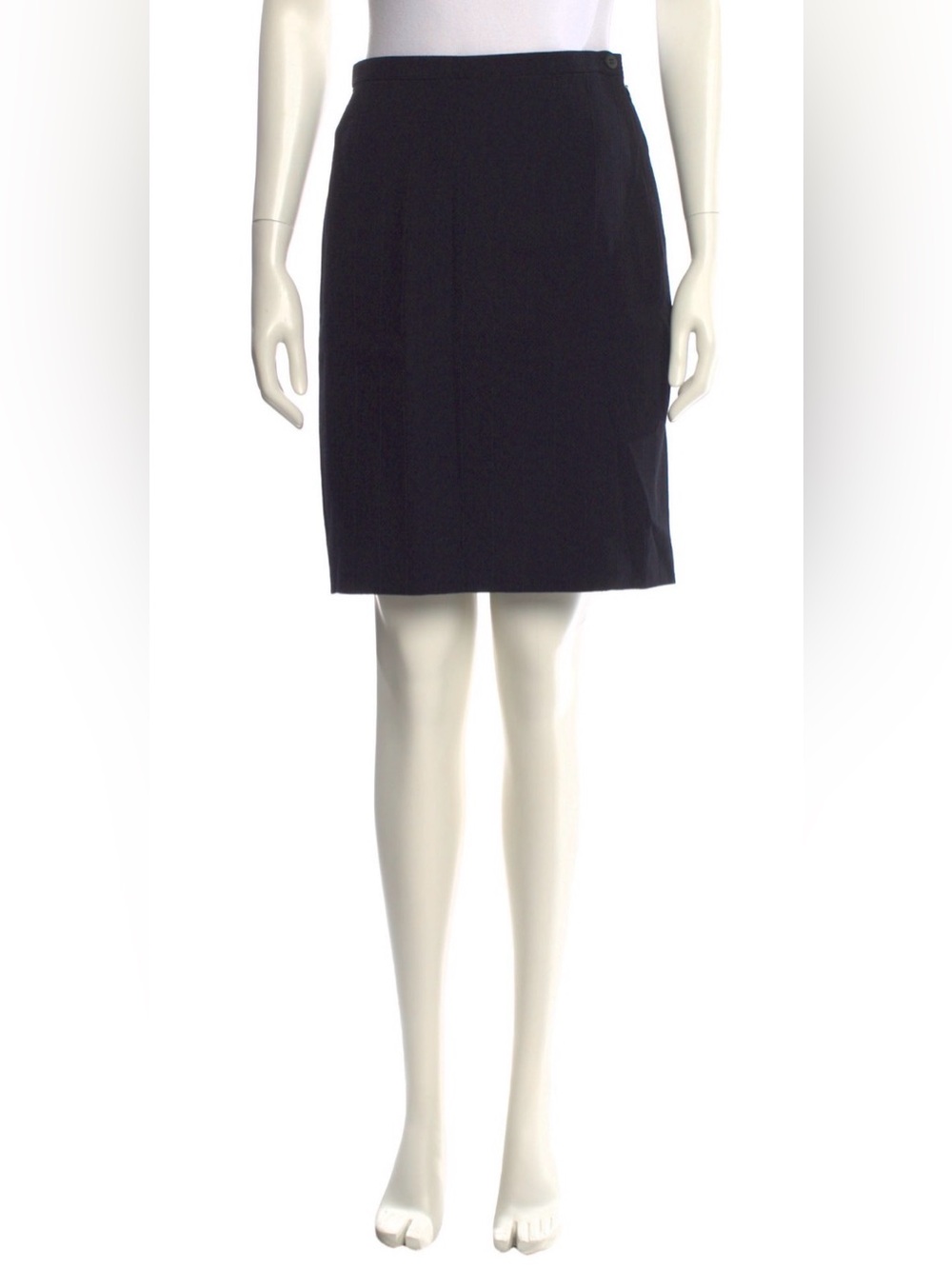 Giorgio Armani Navy Wool Pencil Skirt